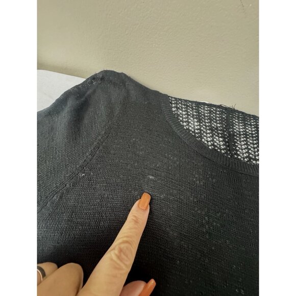 Poof Women M Black Open Knit Boho Asymmetrical Whimsigoth FairyGrunge Free Spiri - Picture 5 of 10